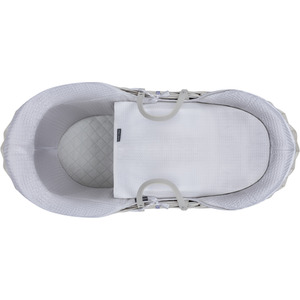 White Waffle White Pod Moses Basket by Kinder Valley