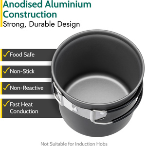 Camping Cookware 4Pc Set 1-2 Person - Black by Trail