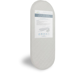 Tiny Ted Cream Palm Moses Basket with White Rocking Stand - White by Kinder Valley