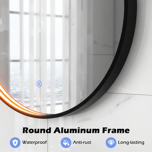 Round Bathroom Mirror - Black by Costway