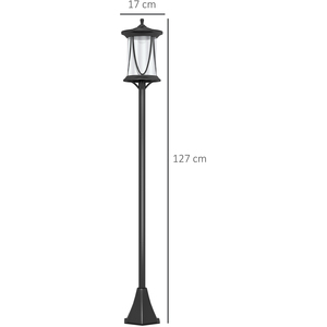 Outsunny Waterproof Solar Lamp Post Light - Black by Outsunny