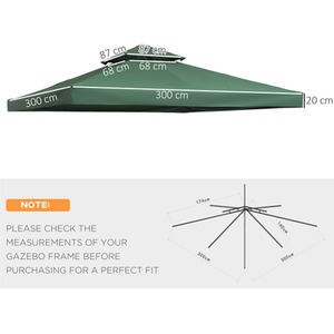 Outsunny Patio Gazebo Tent Cover Replacement by Outsunny