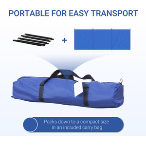 Outsunny Camping Windbreak, Foldable Portable Wind Blocker - Blue by Outsunny