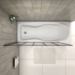 Black Framed Folding Bath Screen - Matt Black / 18.5kg by AicaBathroom