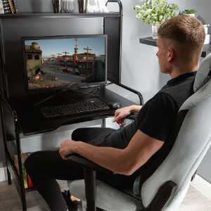 XRocker Messina Chenille Gaming Chair - Silver by X Rocker