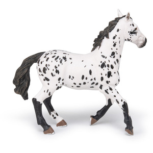 PAPO Horse and Ponies Black Appaloosa Horse Toy Figure - White by PAPO