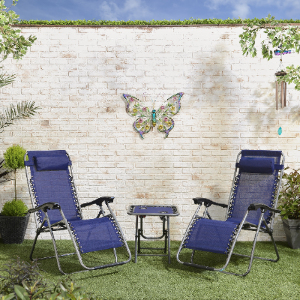 Active Sport Zero-Gravity Chairs with Table Set - Blue by Active Sport