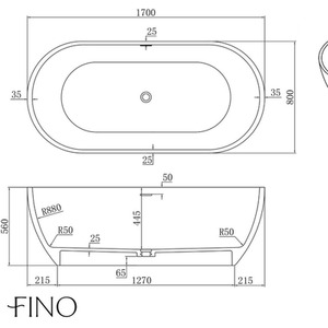 Fino Girona Freestanding Stone Bath - Matt White / 1700mm by Fino Stone