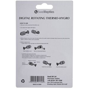 Swell Reptiles Digital Rotating Thermo-Hygro - Black by Swell Reptiles