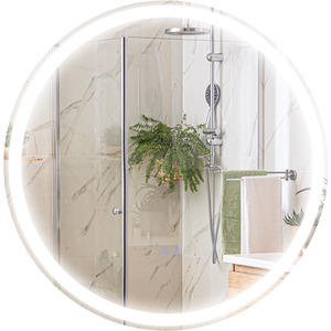 kleankin Bathroom Mirror with LED Lights, Dimmable Touch Switch - White, Clear by kleankin