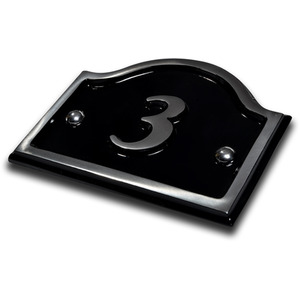 Aluminium Bridge House Number 3 - Black by The House Nameplate Company