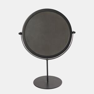 Round Bathroom Mirror Free Standing Vanity - Black by OHS