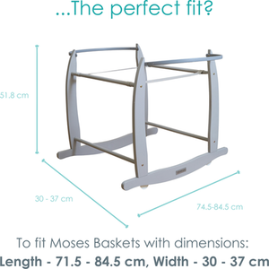 Deluxe Rocking Moses Basket Stand - Grey by Clair de Lune