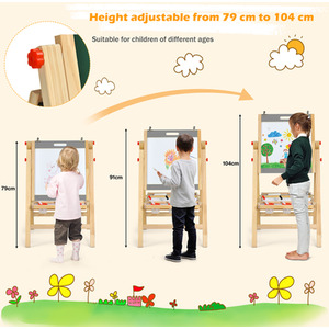 3-In-1 Foldable Kids Easel - Grey by Costway