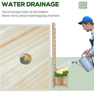 Outsunny Raised Garden Bed with Trellis Planter Box - Natural by Outsunny