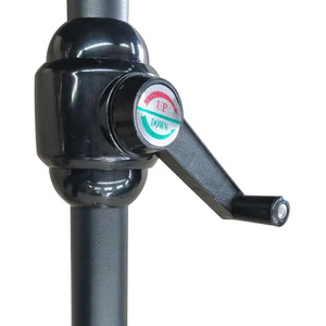 The Lancaster - Black and Grey Metal 4 Seat Garden Dining Set with Parasol - Grey by Madefor.living