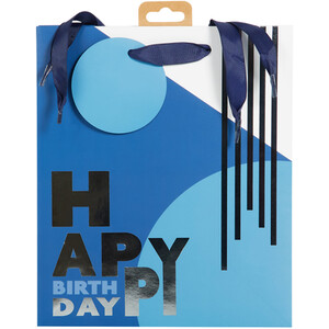 Pack of 4 Navy Birthday Medium Gift Bags - Navy