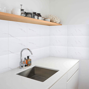 10PCS Self Adhesive Wallpaper Marble Grain Wall Sticker - White by Livingandhome