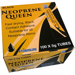 Neoprene Queen Wetsuit Repair Adhesive 5g (Box of 100) - Black by Stormsure