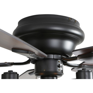 5-Blade Ceiling Fan Light with Glass Cup Shade and Pull String - Brown by Livingandhome