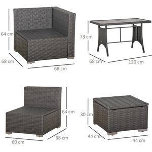 Milan 9 Seater Garden Rattan Furniture - Grey by Chilli Seating