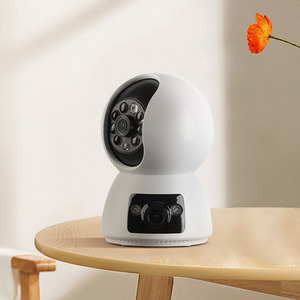 Dual-Lens Smart Security Camera with Night Vision - White by komore