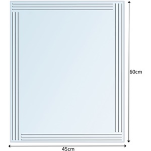 Kensington Wall Mounted Rectangular Frameless Bathroom Mirror 45cm x 60cm - Silver by Showerdrape
