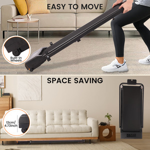 2 in 1 Foldable Home Fitness Walking Running Treadmill With Handrail - Grey