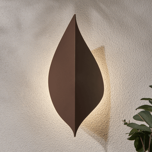 Outdoor Leaf Style Wall Light IP65 9w LED 4000k (Cool White) - Rust by Zink