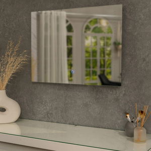 IP44 Bathroom Mirror Integrated LED Strip Touch Control and Demister Pad - Silver by ValueLights