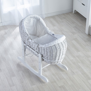 White Dimple White Pod Moses Basket - White by Kinder Valley