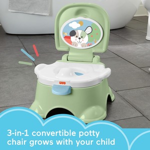 3 in 1 Puppy Perfection Potty Training Seat And Step Stool - Multicolour by Fisher Price