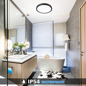 Waterproof Bathroom Ceiling Light - Black Rim by Bright Idea