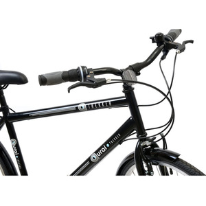 Aurai Trekker Mens Crossbar Hybrid Bike - Black by Aurai