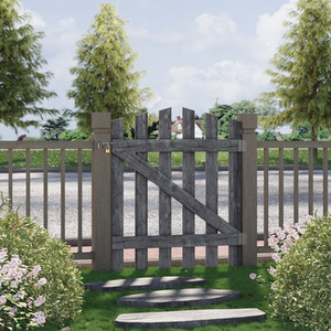Solid Wood Garden Gate with Z-Shaped Structure by Livingandhome