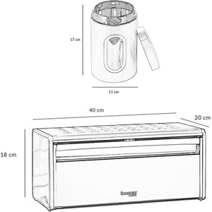 Innoteck Black Breadbin and 3pc Canister Set - Black by Innoteck