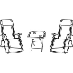 Active Sport Zero-Gravity Chairs with Table Set - Blue by Active Sport