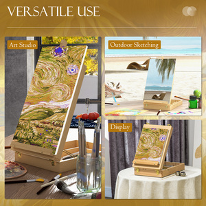Vinsetto Table Easel Box Hold Canvas up to Adjustable Table Box Easel - Natural by Vinsetto