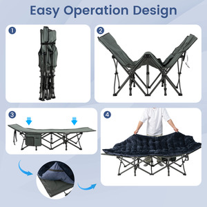 Outdoor Camping Cot Pads Velvet Sleeping Mattress - Navy by Costway