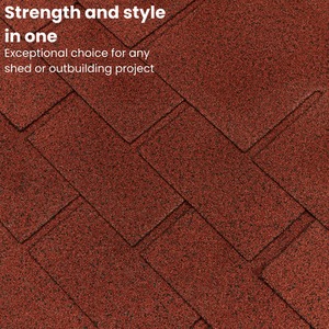Premium Bitumen Roof Shingles for Sheds, Gazebos, and Outdoor Buildings 20 Pcs - Red by NOVECRAFTO