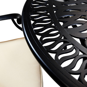 Premium Furniture Cast Aluminium 4 Seater Outdoor Dining Set - Black by Charles Bentley