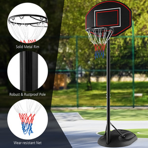 Basketball Hoop Basketball Goal System - Black by Costway