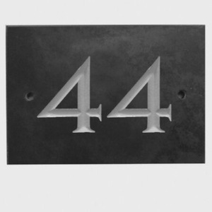 Black Slate House Number 44 by The house nameplate company