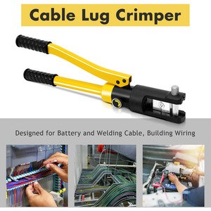 16 Tons 11 Dies Hydraulic Wire Terminal Crimper Tool - Yelllow by Costway