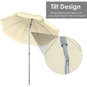 Outsunny Outsunny Beach Umbrella Parasol - Cream white by Outsunny