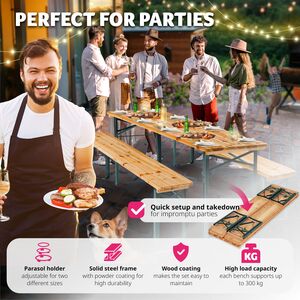 Picnic Bench Set - Brown by tectake