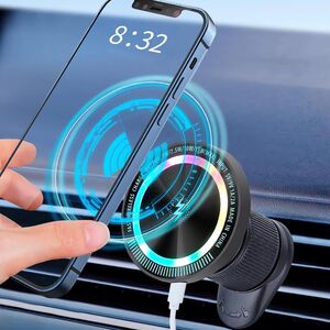 MagSafe Compatible Magnetic Wireless Car Charger Mount - Black
