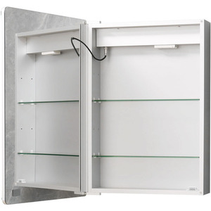 Wall-Mounted LED Bathroom Mirror Cabinet - Silver by Livingandhome