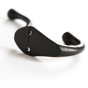 30x140mm Narrow Hat Coat Hook - Black by Hammer and Tongs