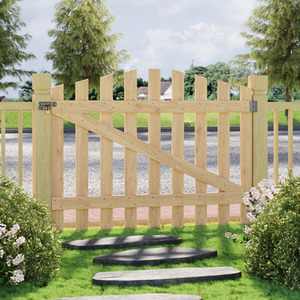 Solid Wood Garden Gate with Z-Shaped Structure by Livingandhome